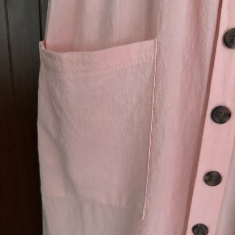 Pink Button-Down Women's Dress - Picture 6 of 11